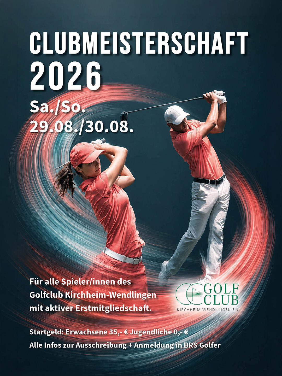 Plakat zur Clubmeisterschaft 2026 des Golfclub Kirchheim-Wendlingen