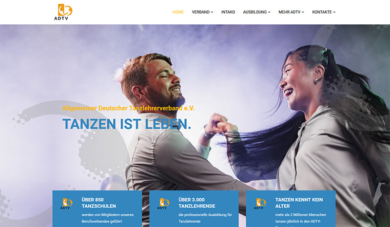 Screenshot der Website von ADTV